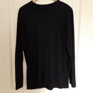 Karbon Men's Merino Wool Long Sleeve Tee Black Size L